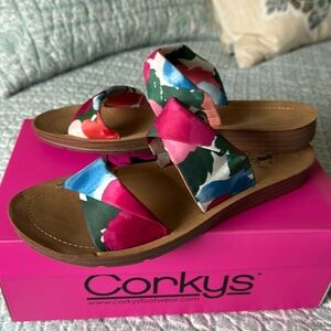 New women’s Corkys Flowers  Slide Sandals Size 9